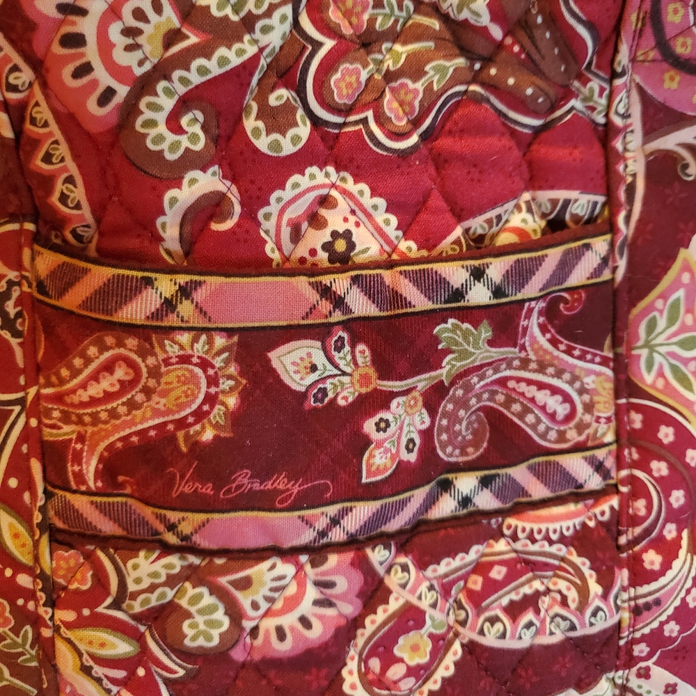 Vera Bradley Women's Paisley Travel Bag - Burgundy and Pink - Picture 6 of 7